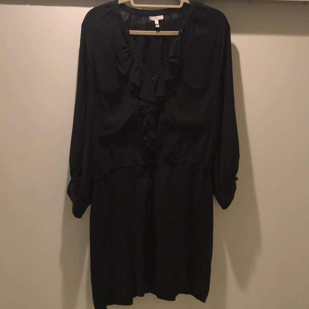 Drawstring silk dress